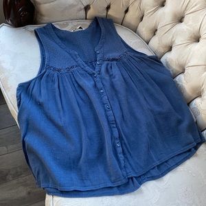 American Eagle Blue Sleeveless Top